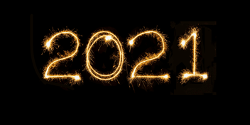 Sparklers spelling 2021